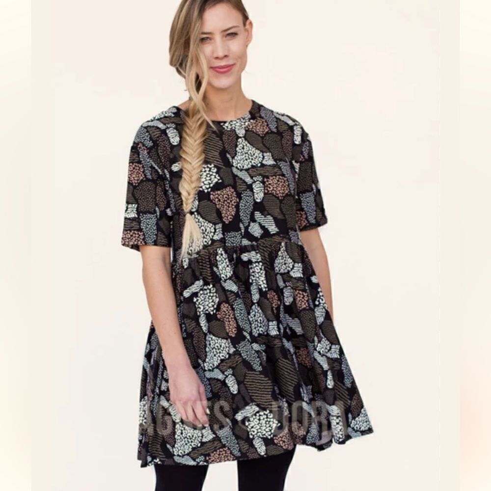 Agnes & Dora Kahlo Dress, Mixed Animal Print S